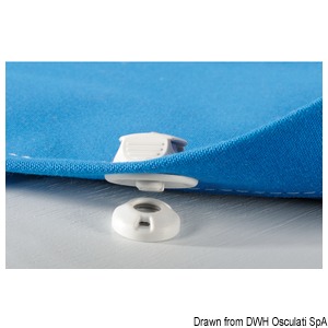 Perfix female snap fastener for fabric, blue